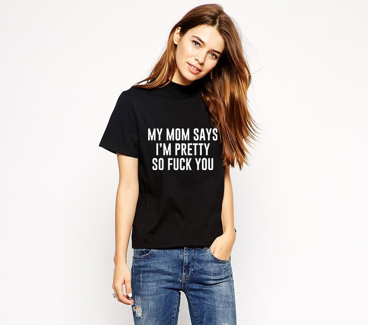 Tricou dama negru - My MOM says